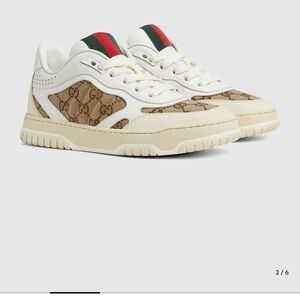 Gucci Cream and Brown Logo Sneakers